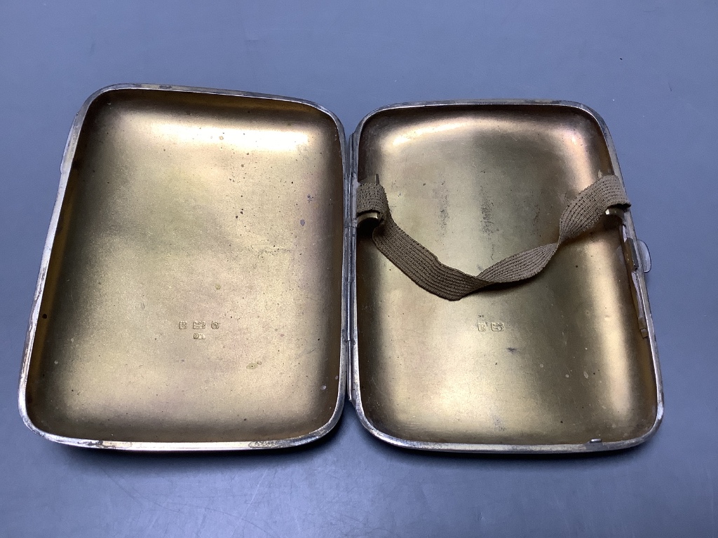 A late Victorian silver cigar case, Joseph Gloster, Birmingham, 1900, 12.1 cm, gross 5 oz.